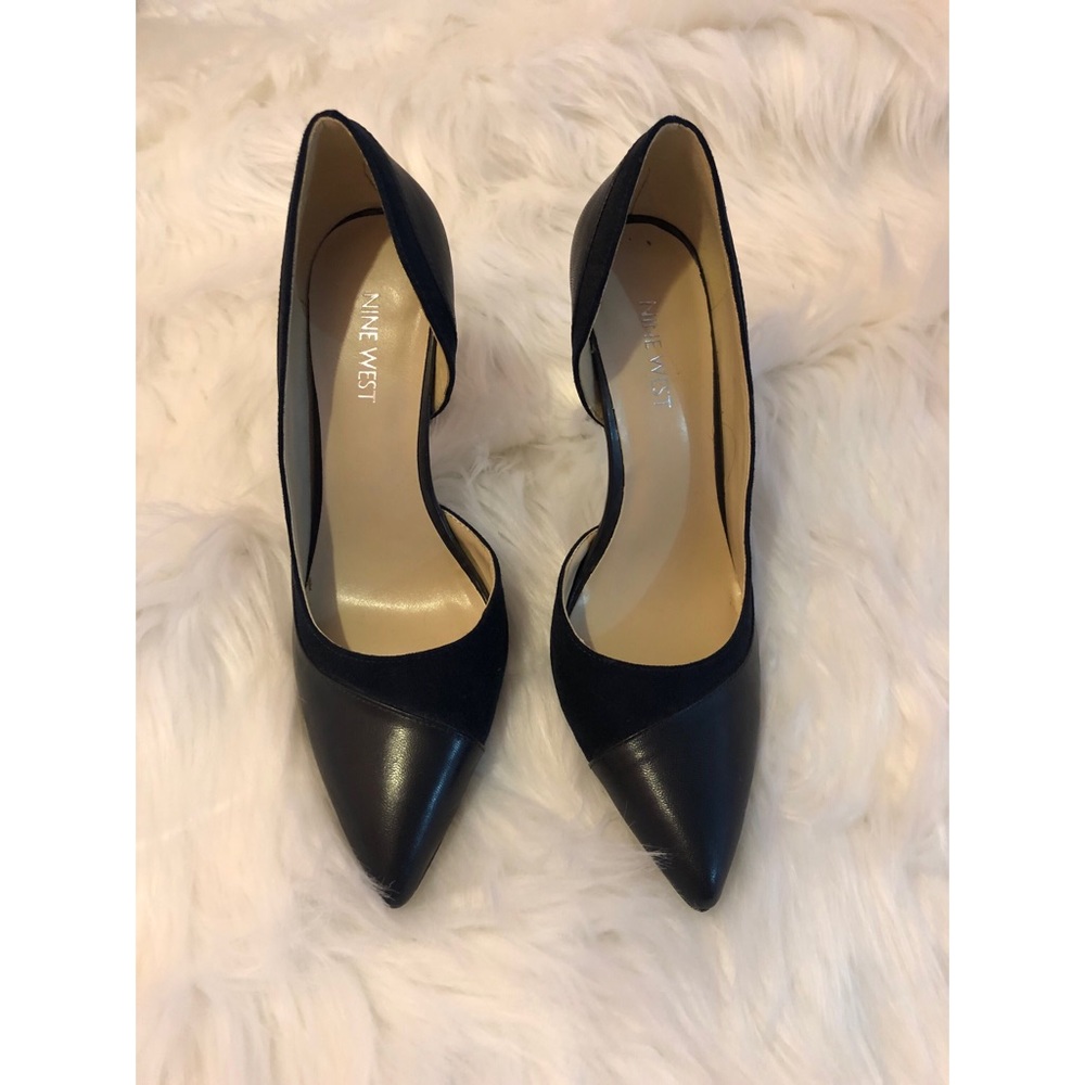 Nine West Navy Two Toned Suede/Leather Heel